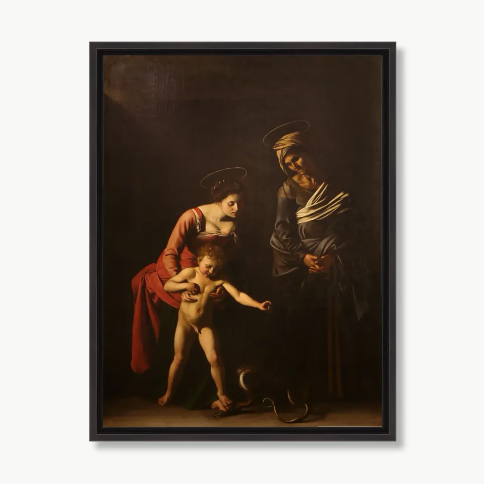 Klassisches religiöses Gemälde mit Figuren und Schlange