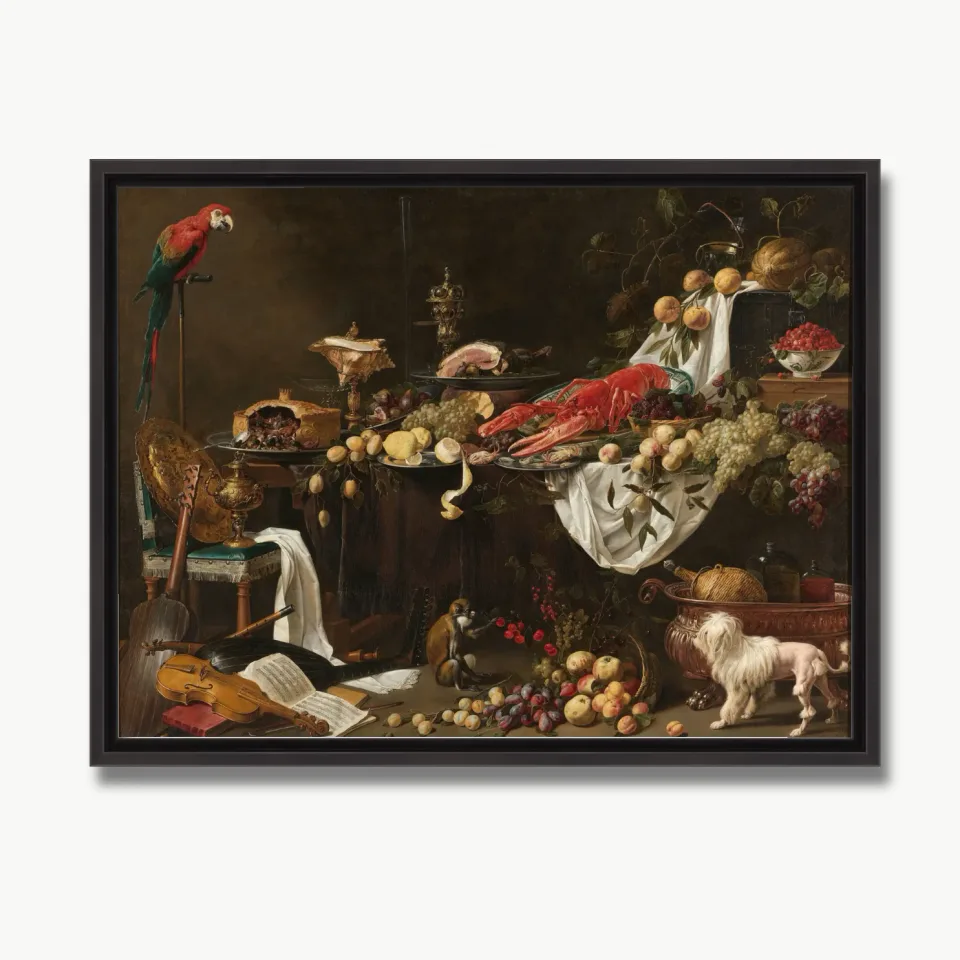 Still Life with Lobster, Parrot, and Instruments