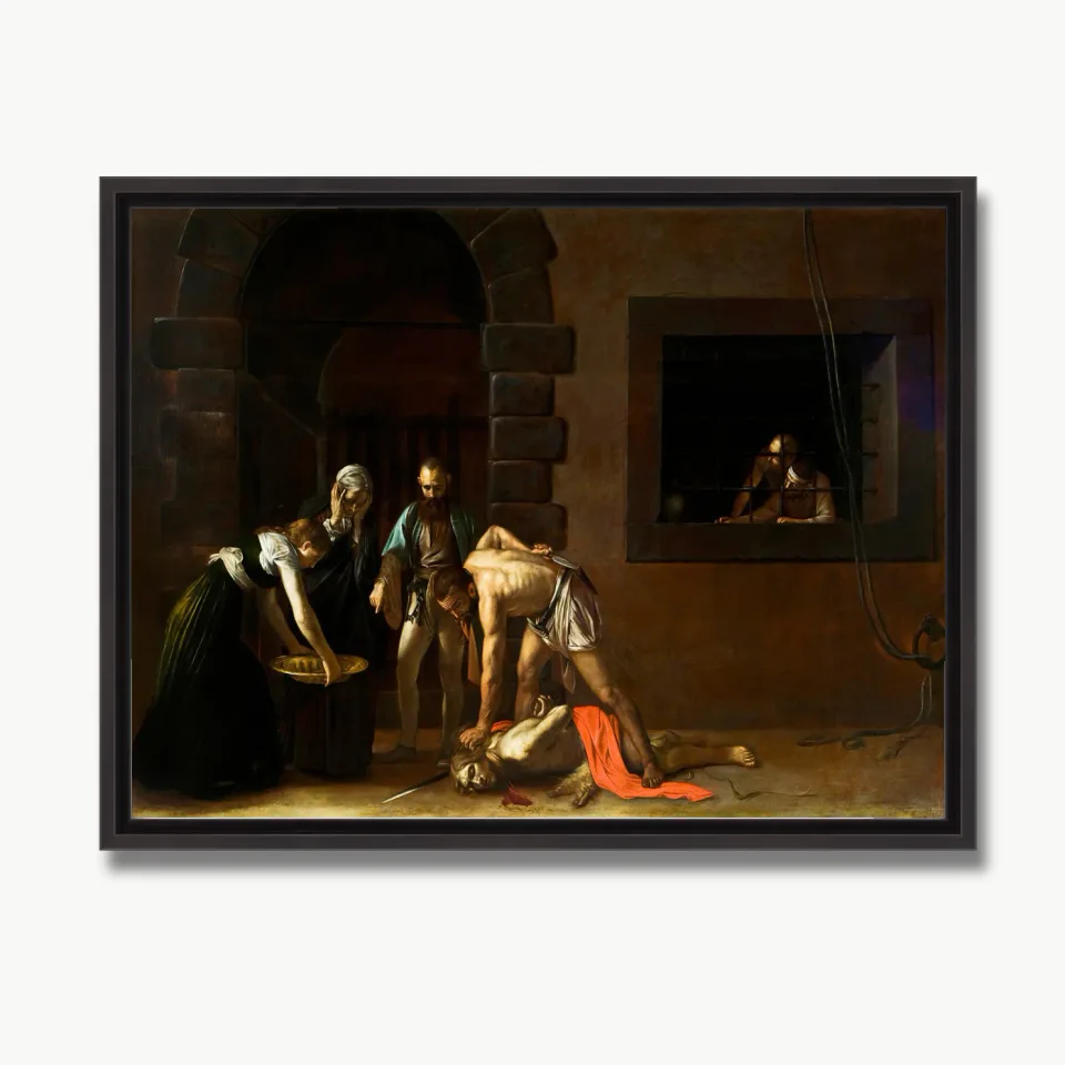 Dramatic Historical Beheading Scene Oil Painting Art Print