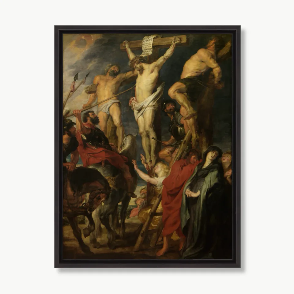 Impressão de Arte Fina de Crucificação Barroca Dramática