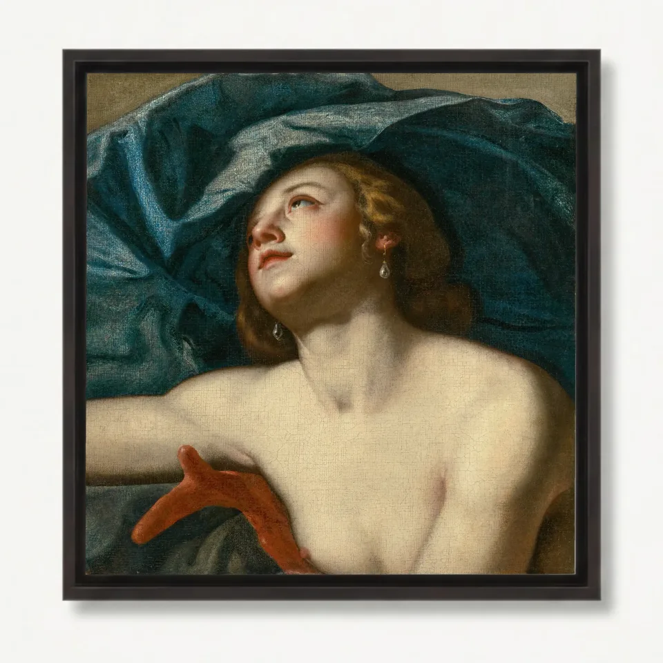 Classical Portrait of a Woman with Blue Drapery