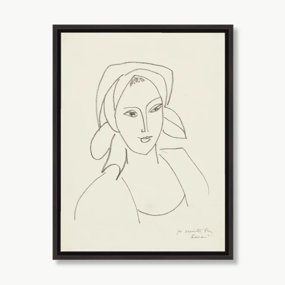 رسم خطي بورتريه مينيمالست لامرأة