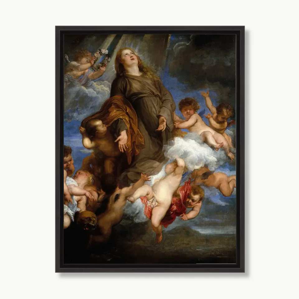 Figura Barroca Ascendente com Querubins